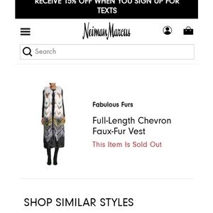 Fabulous Furs By Donna Salyer Chevron full length faux fur vest